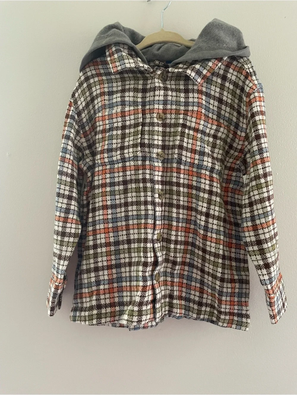 Toddler Boys NWT 5T Multi-Colored Old Navy Hooded Flannel Shirt